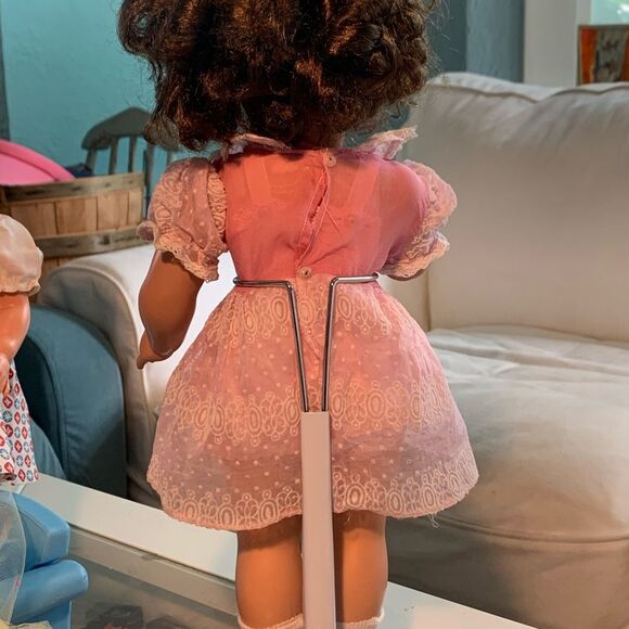 Flirty Eye MMM Pink Dress Antique Doll - Picture 3 of 9